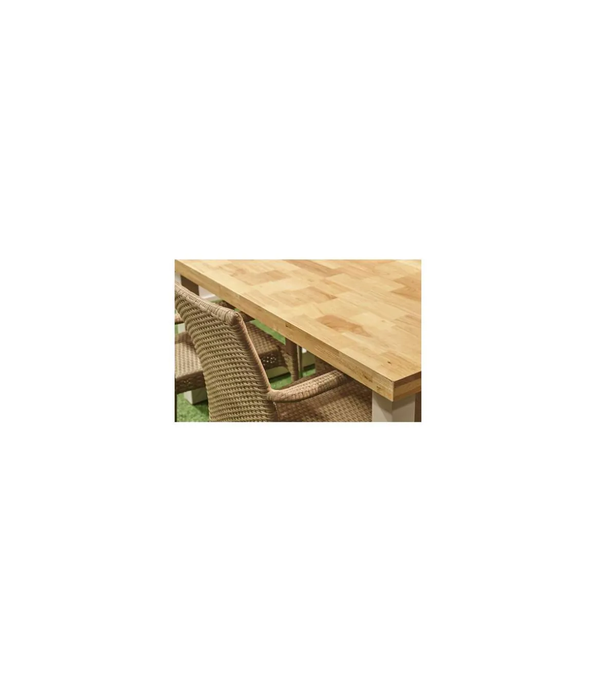 Mesa de comedor fija Loft Outdoor Roble nordish/ blanco, 160cm(ancho) 100cm(fondo) 76cm(alto).