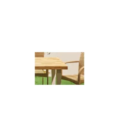 Mesa de comedor fija Loft Outdoor Roble nordish/ blanco, 160cm(ancho) 100cm(fondo) 76cm(alto).