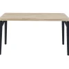 Mesa de comedor fija Moon acabado Roble nordish/negro, 76cm(alto) 140cm(ancho) 80cm(largo)