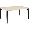 Mesa de comedor fija Moon acabado Roble nordish/negro, 76cm(alto) 160cm(ancho) 100cm(largo)