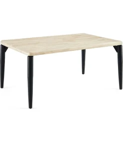 Mesa de comedor fija Moon acabado Roble nordish/negro, 76cm(alto) 160cm(ancho) 100cm(largo)