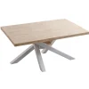 Mesa de comedor fija Xena tapa recta 160 acabado roble nordish/blanco, 76 cm(alto)160 cm(ancho)100 cm(largo)