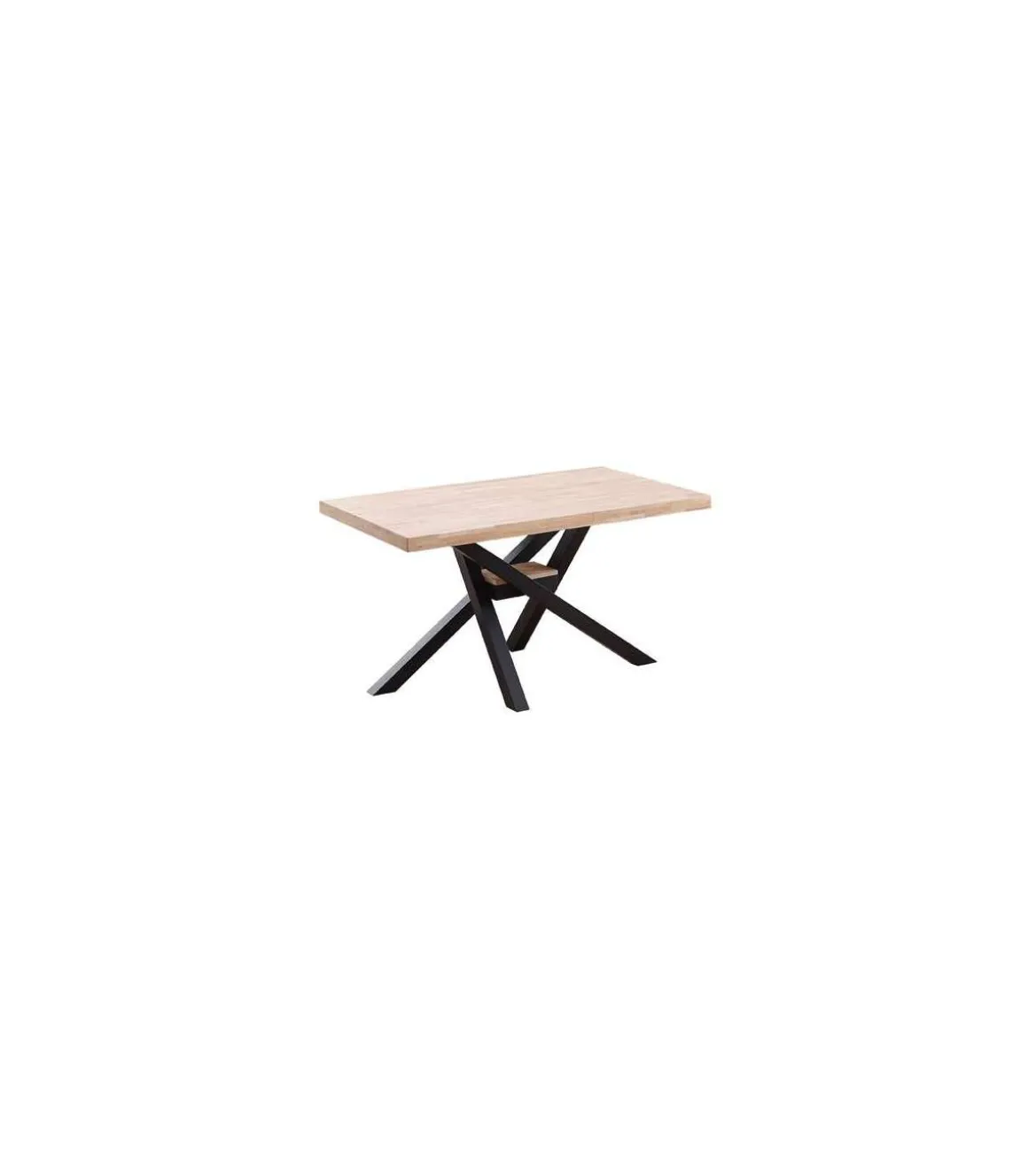 Mesa de comedor fija Xena tapa recta 140 acabado roble nordish/negro, 76 cm(alto)140 cm(ancho)80 cm(largo)