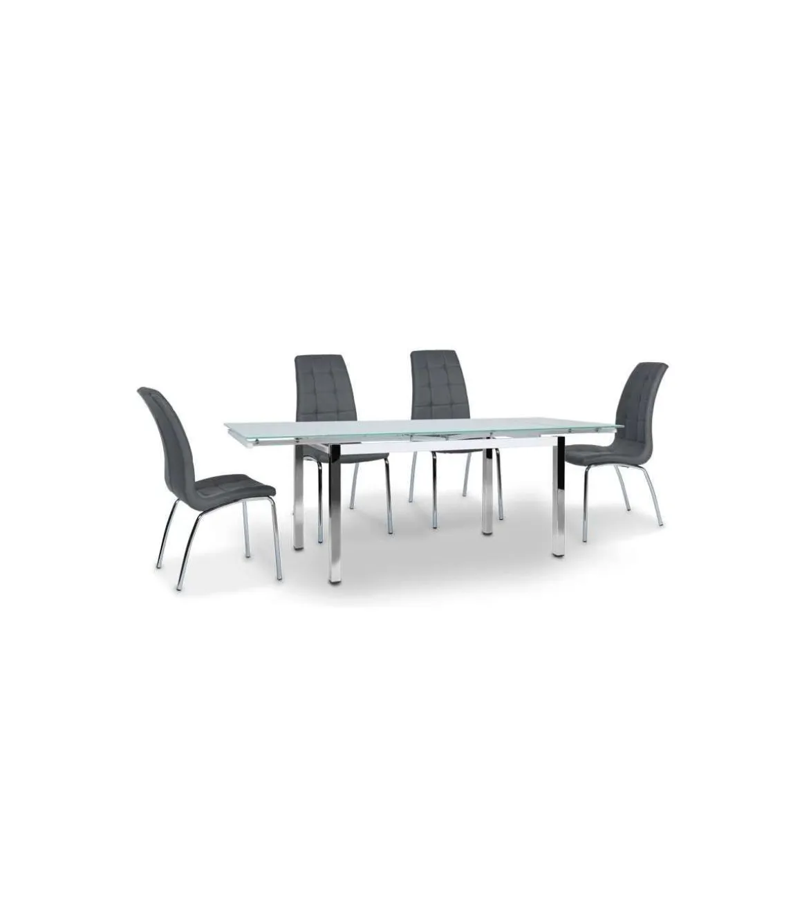 Mesa de cristal extensible modelo Duero. 140-220 cm(ancho) 75 cm(altura) 90 cm(fondo)