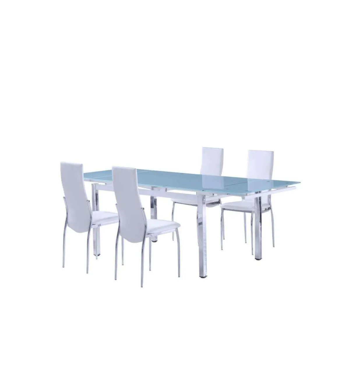 Mesa de cristal extensible modelo Duero. 140-220 cm(ancho) 75 cm(altura) 90 cm(fondo)
