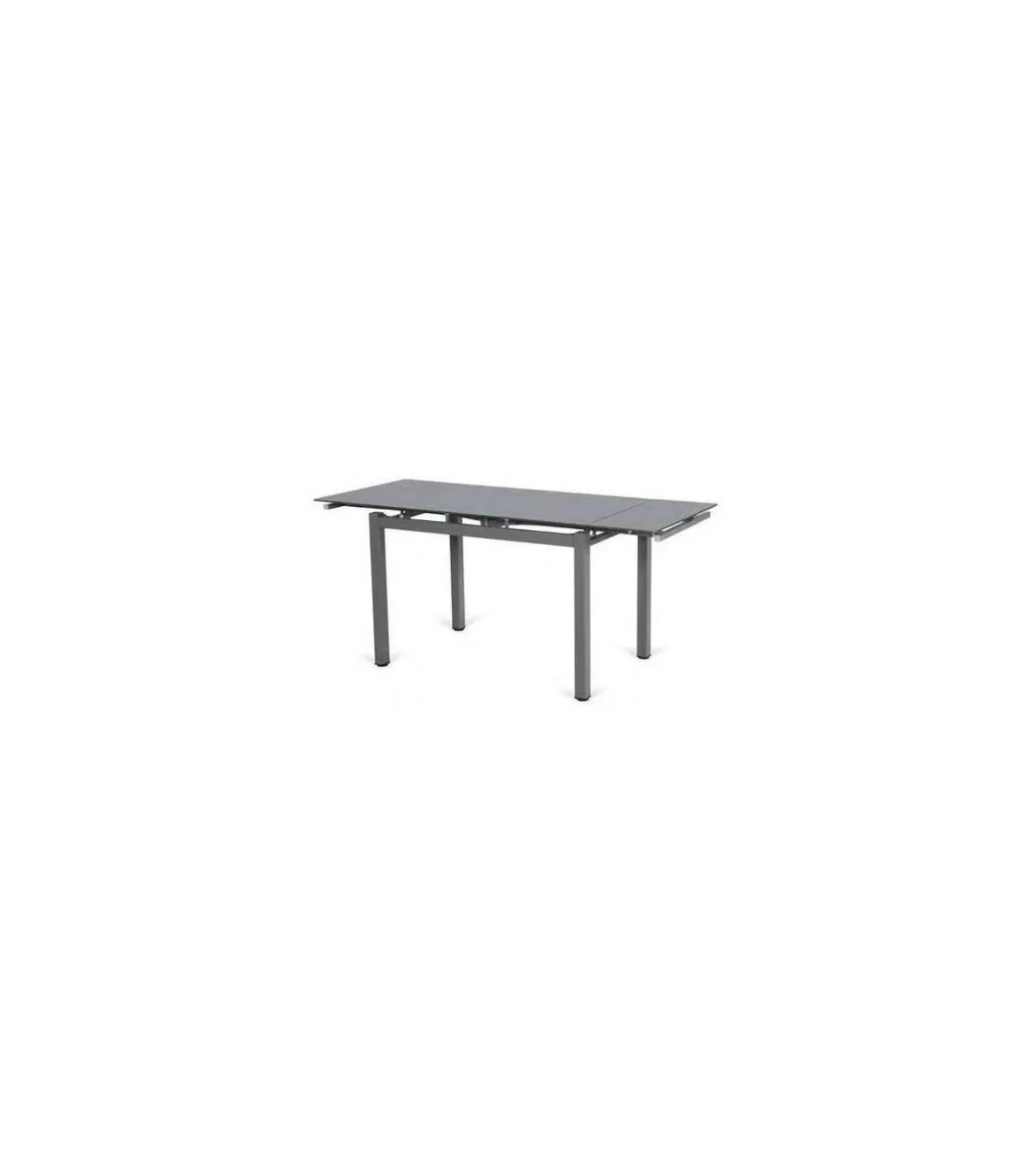 Mesa de cristal extensible para cocina modelo Ara. 85-1135cm(ancho) 76cm(altura) 40cm(fondo)
