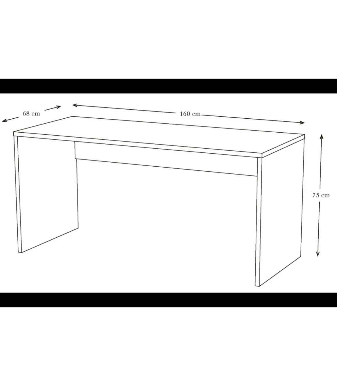 Mesa de despacho acabado blanco 75 cm(alto)160 cm(ancho)68 cm(fondo)