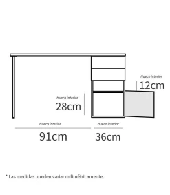 Mesa de despacho Kiroba acabado roble gold/gris, 76cm(alto) 137.5cm(ancho) 67cm(fondo)