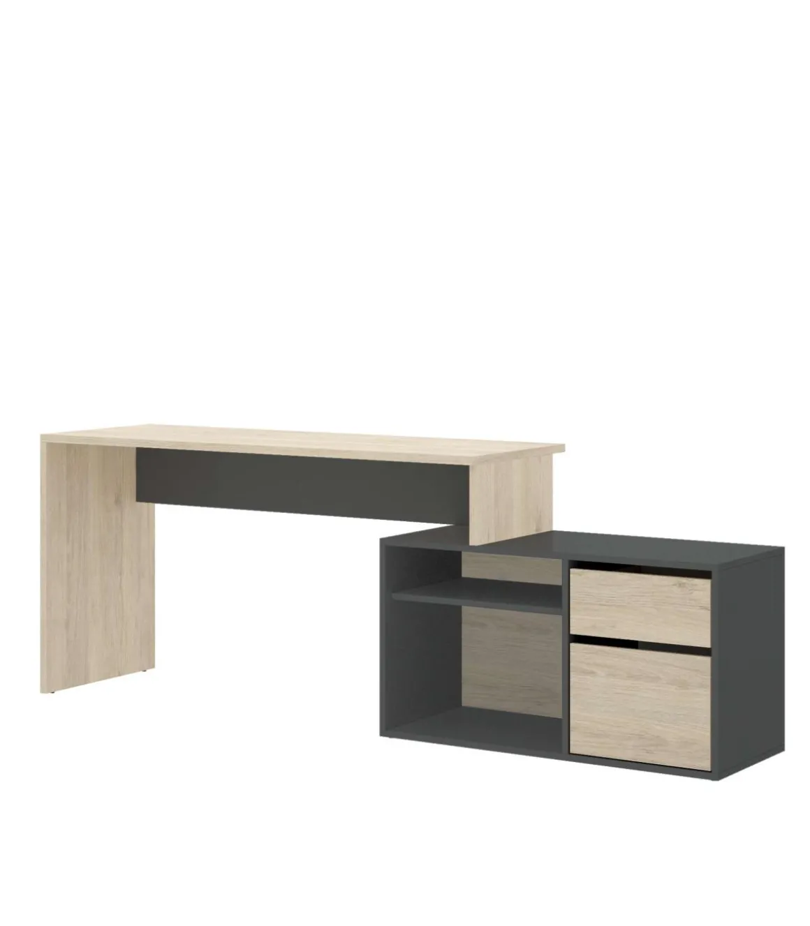Mesa de despacho Santa Elena en natural-grafito 75 cm(alto)139 cm(ancho)50 cm(fondo)