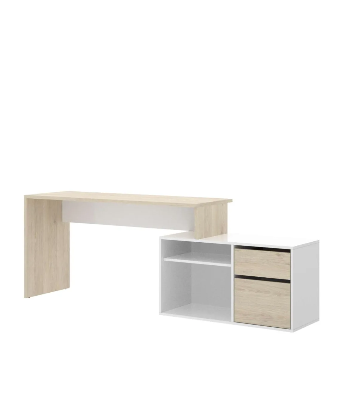 Mesa de despacho Santa Elena en natural-blanco 75 cm(alto)139 cm(ancho)50 cm(fondo)