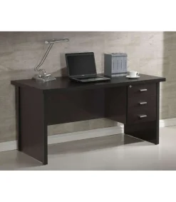 Mesa de despacho tres cajones acabado wengué, 75cm(alto) 150cm(ancho) 71cm(largo)