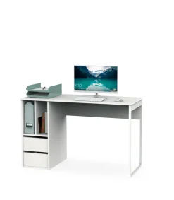 Mesa de escritorio Nolita acabado blanco, 74cm(Alto) 120cm(Ancho) 55cm(Fondo