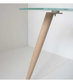 Mesa de estudio Md-Polar acabado cristal translúcido, 74cm(alto) x 60cm(ancho) x 120cm(fondo).