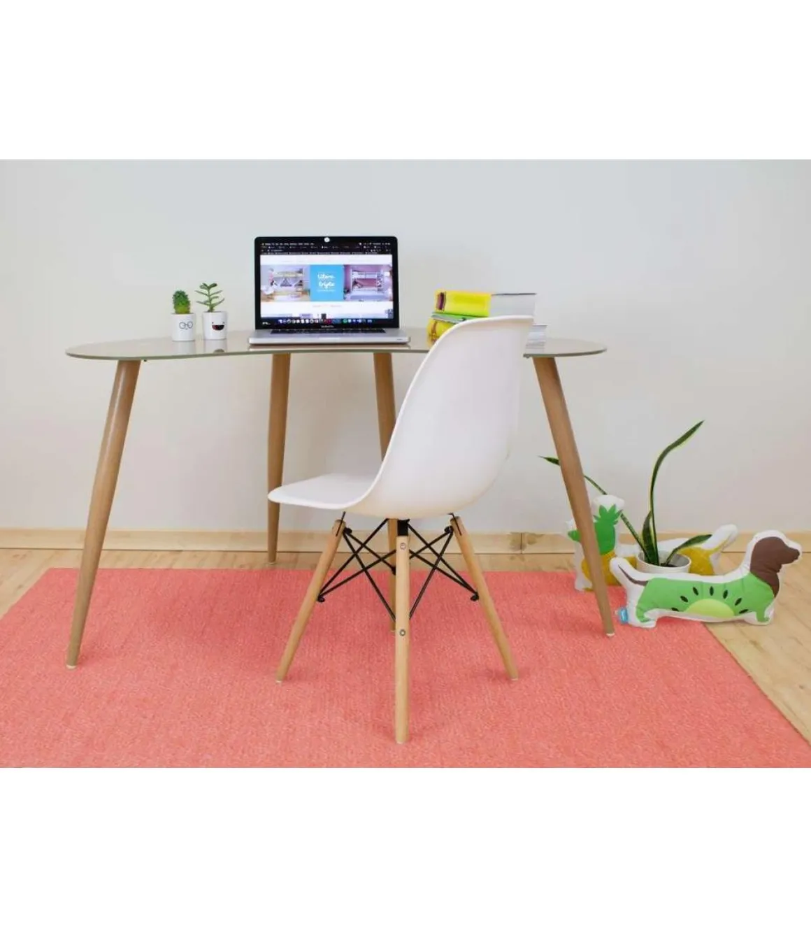 Mesa de estudio Md-Polar acabado cristal marrón, 74cm(alto) x 60cm(ancho) x 120cm(fondo).