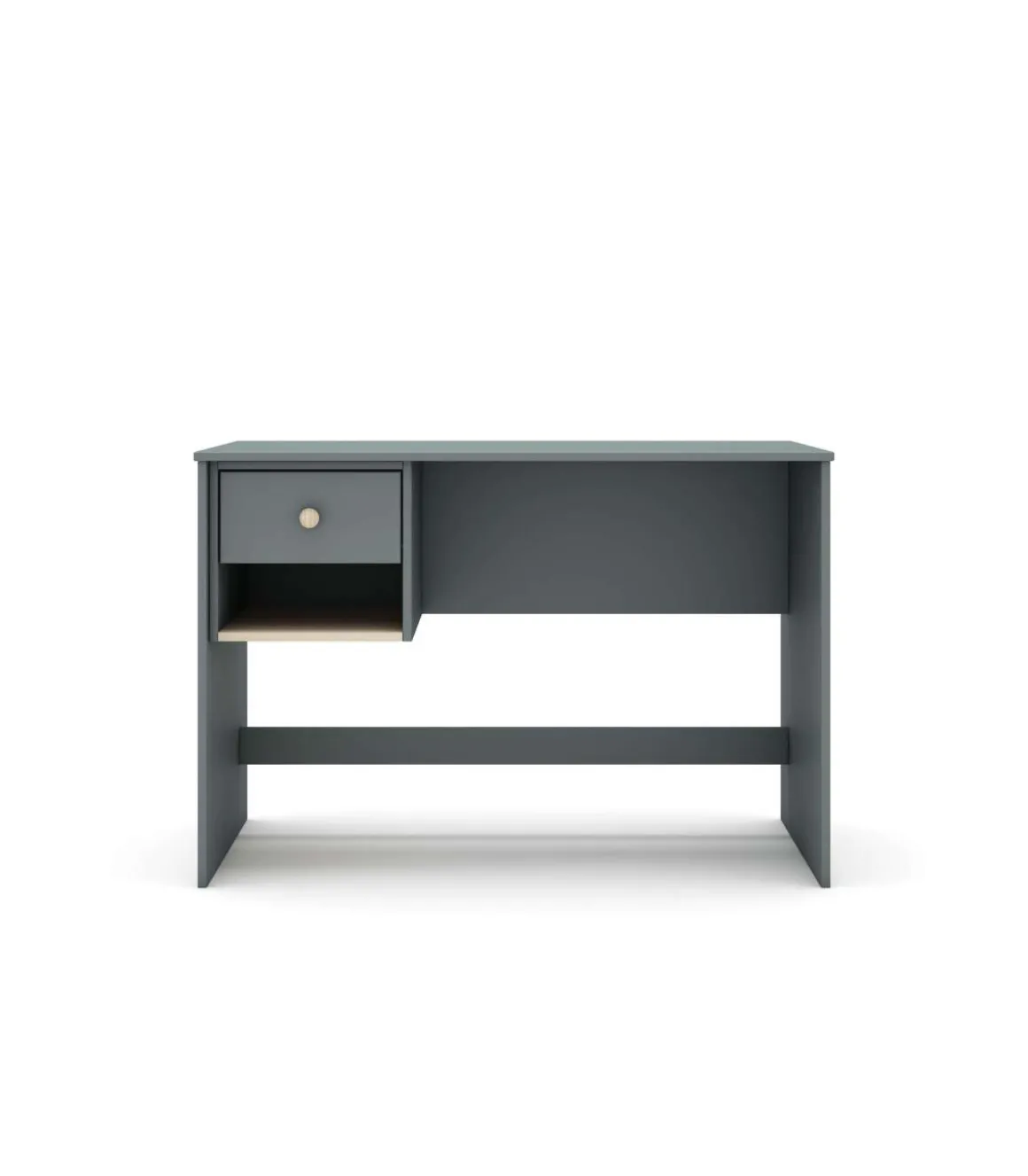 Mesa de estudio modelo Dylan acabado verde kaki/cera blanca, 110cm(ancho) 75cm(altura) 55cm(fondo)