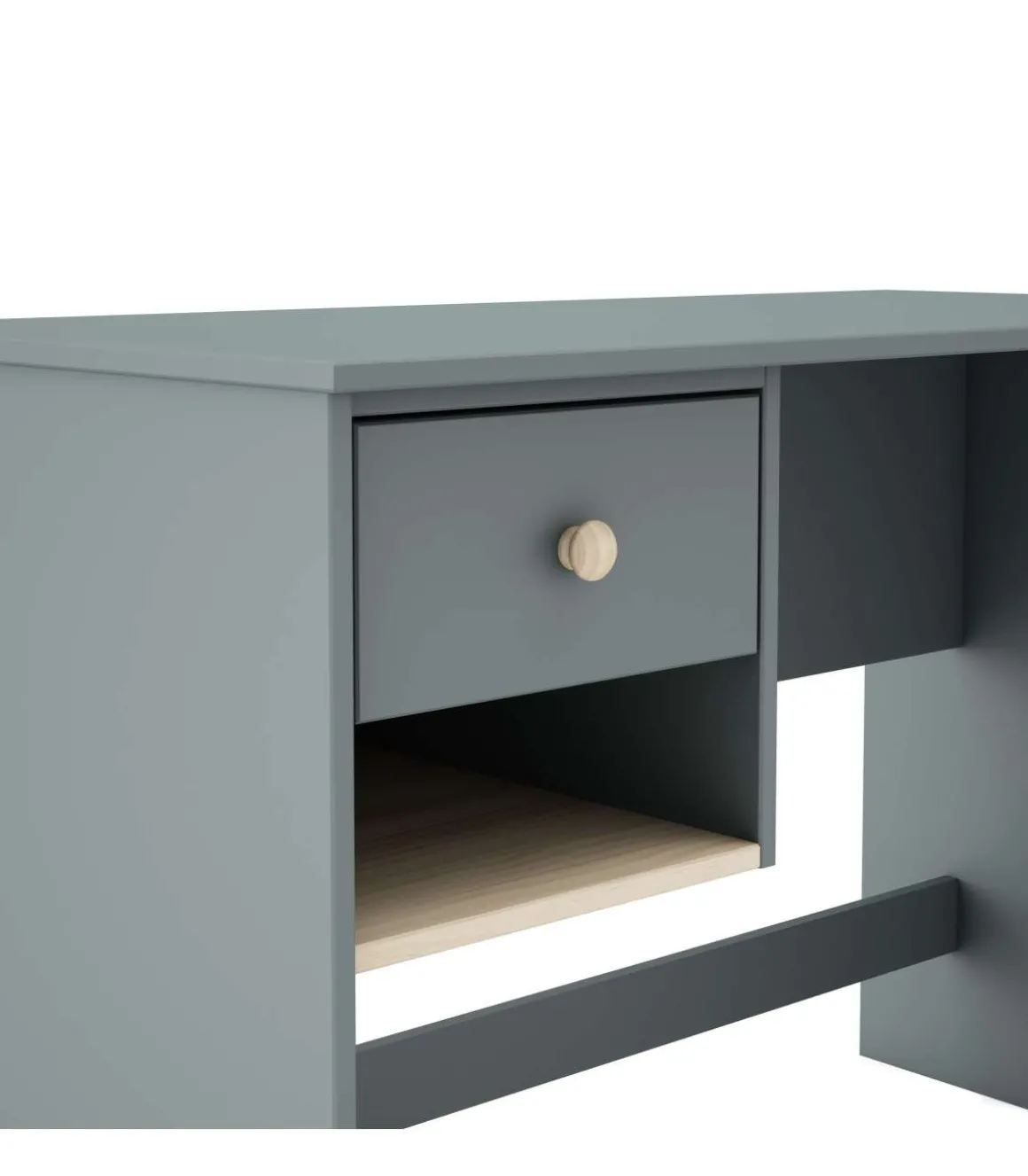 Mesa de estudio modelo Dylan acabado verde kaki/cera blanca, 110cm(ancho) 75cm(altura) 55cm(fondo)