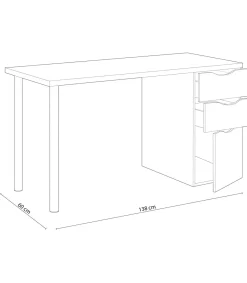 Mesa de ordenador reversible Seul en acabado blanco 74 cm(alto)138 cm(ancho)60 cm(largo)