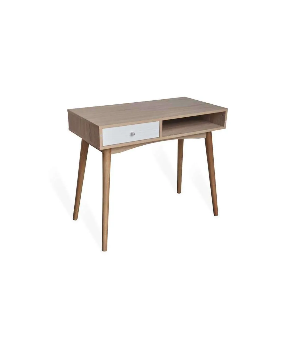 Mesa despacho moderna acabado roble/blanco,, 78 cm(alto)90 cm(ancho)45 cm(largo)