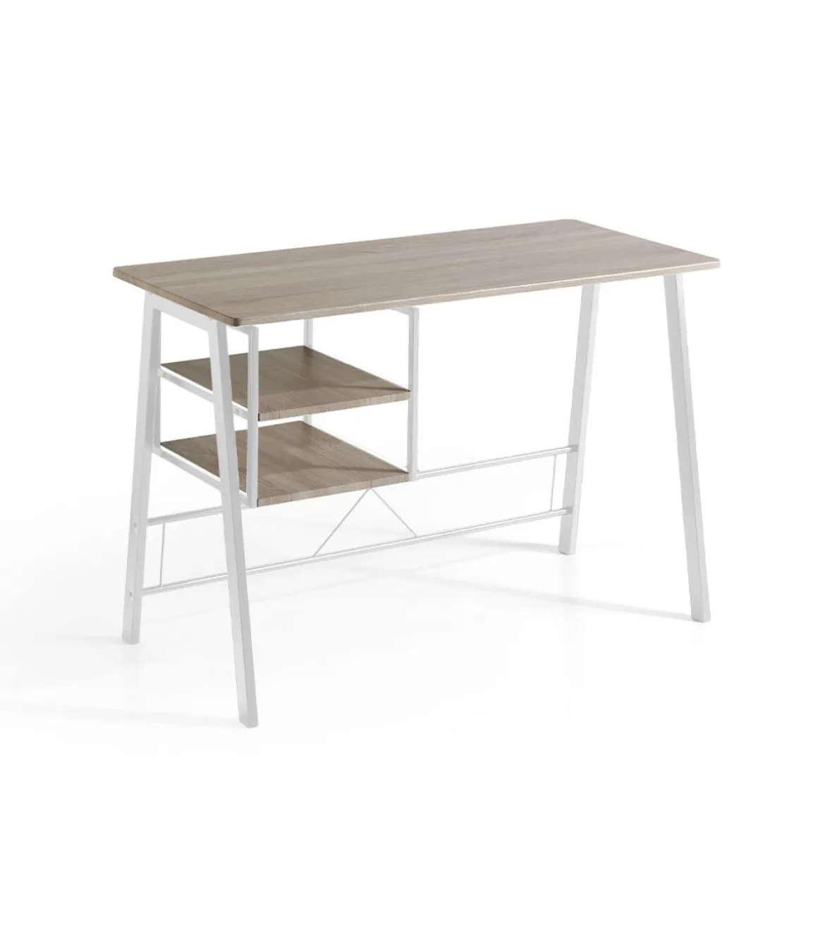 Mesa escritorio con baldas Ines, 120 x 52 x 76.5 cm (largo x ancho x alto)
