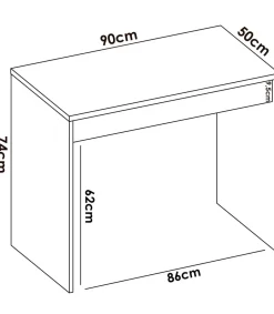 Mesa escritorio Sam con cajón acabado en Blanco y Natural 74.2 cm(alto) x 89.5 cm (ancho) x 49.8 cm (fondo)