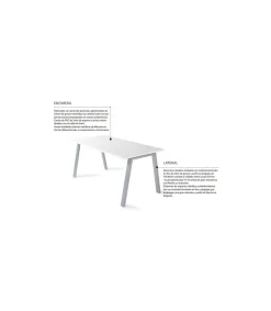Mesa estudio Atrio acabado blanco, 73 cm(alto)140 cm(ancho)80 cm(fondo)