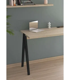 Mesa estudio Mod-635 acabado en color roble combinado con negro, 60 x 120 x 78 cm (fondo x ancho x alto)