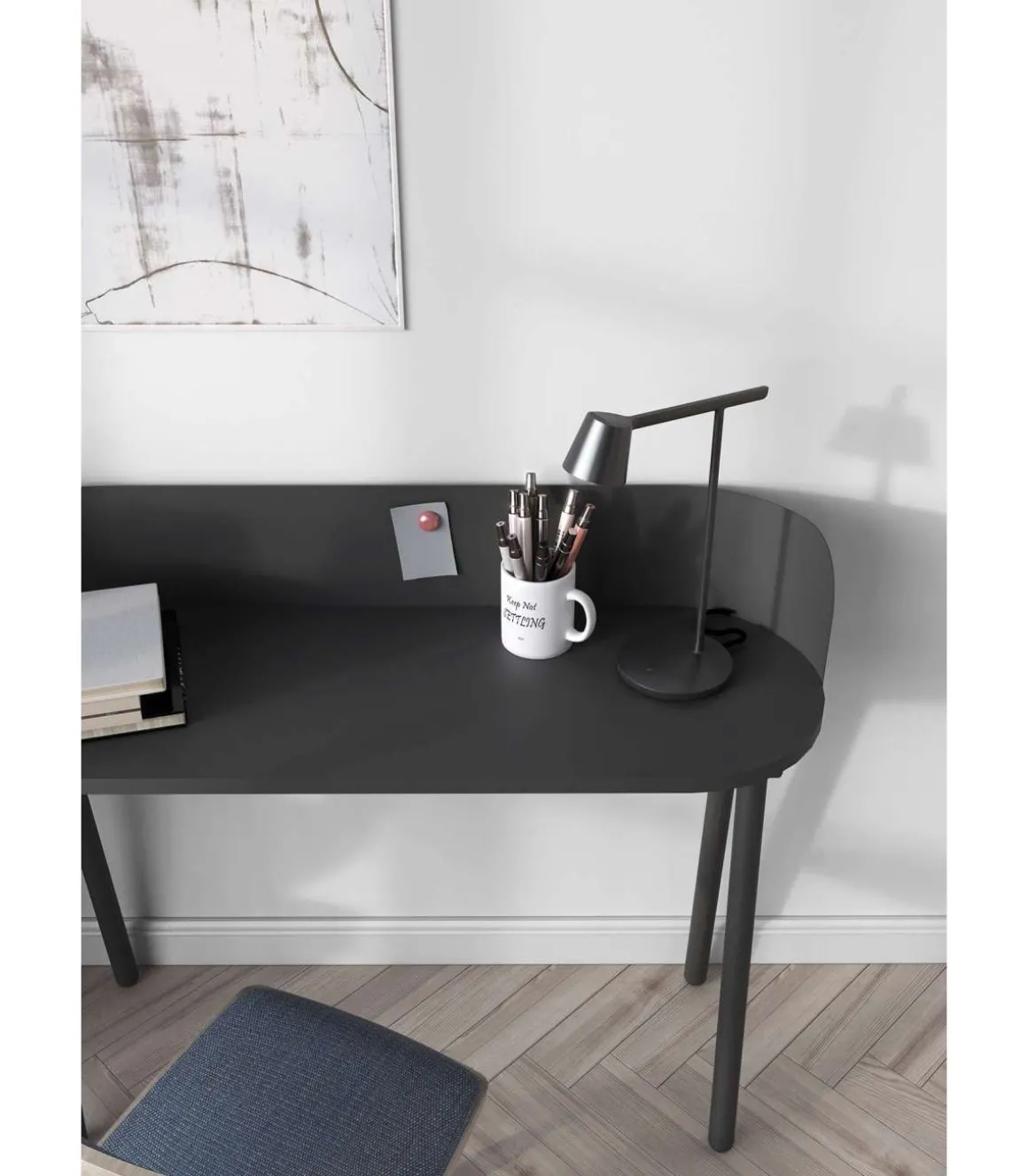 Mesa estudio Mod-634 acabado en color grafito, 40 x 120 x 95 cm (fondo x ancho x alto)