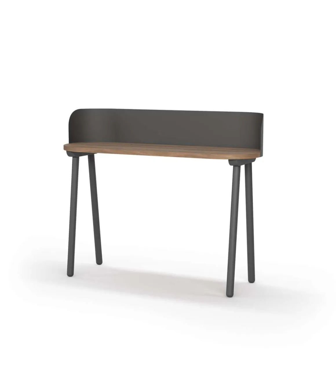 Mesa estudio Mod-634 acabado en color nogal/grafito, 40 x 120 x 95 cm (fondo x ancho x alto)