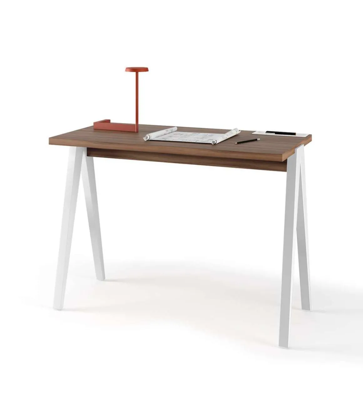 Mesa estudio Mod-629 acabado nogal/blanco, 47x 107 x 78 cm (fondo x ancho x alto)