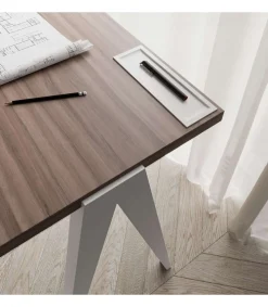 Mesa estudio Mod-629 acabado nogal/blanco, 47x 107 x 78 cm (fondo x ancho x alto)