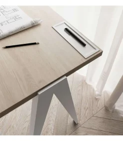 Mesa estudio Mod-629 acabado roble/blanco, 47x 107 x 78 cm (fondo x ancho x alto)