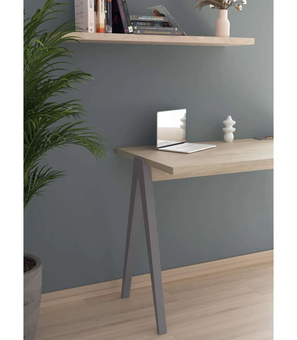 Mesa estudio Mod-629 acabado roble/gris, 47x 107 x 78 cm (fondo x ancho x alto)