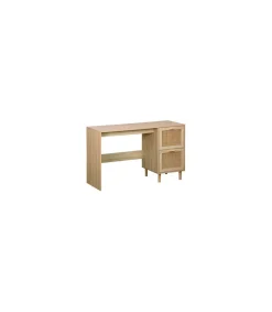 Mesa estudio modelo Decor acabado pino/rattan, 120cm(ancho) 48cm(fondo) 75cm(alto)