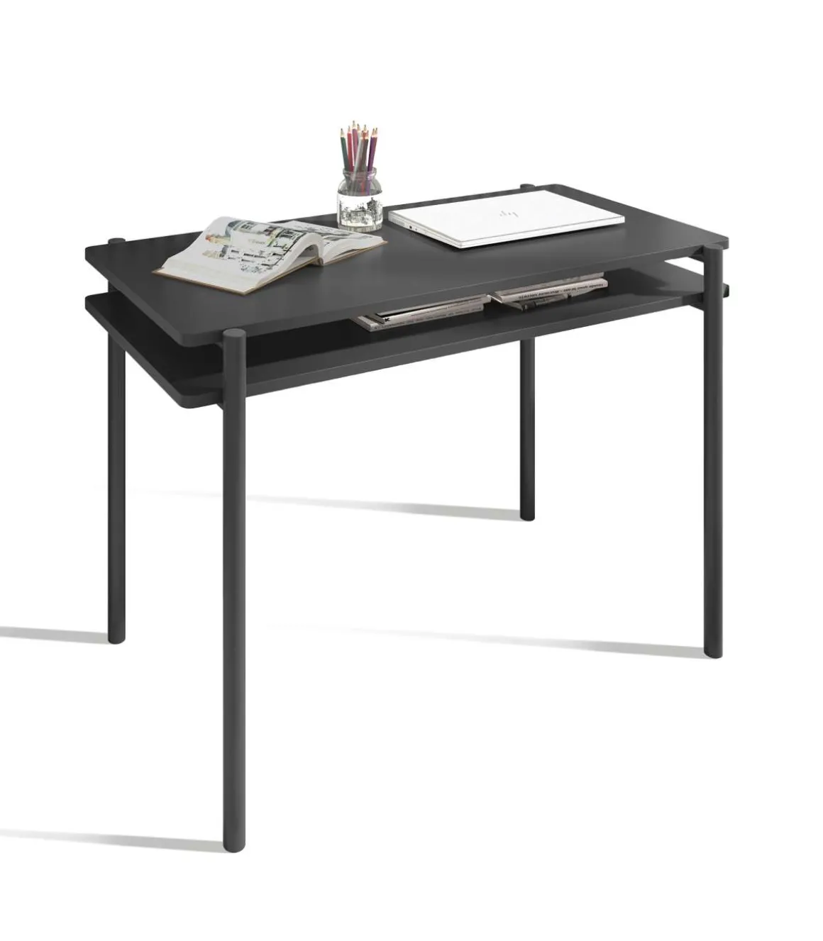 Mesa estudio Mod-Rio acabado grafito, 54 x 100 x 77 cm (fondo x ancho x alto)