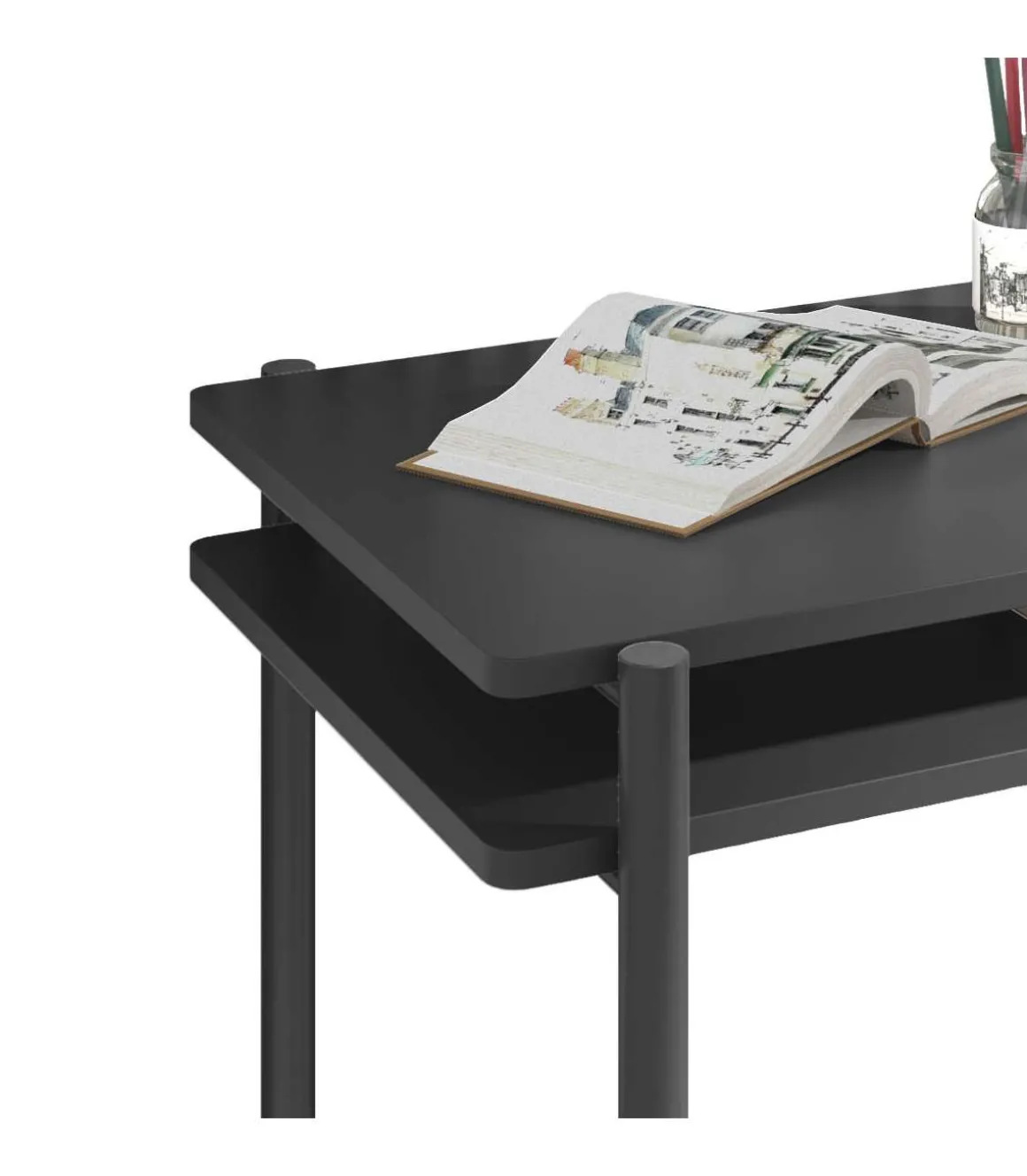 Mesa estudio Mod-Rio acabado grafito, 54 x 100 x 77 cm (fondo x ancho x alto)