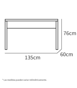 Mesa Estudio Nexus acabado blanco, 76cm(alto) 135cm(ancho) 60cm(fondo).