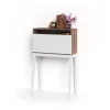 Mesa estudio para colgar Mod-630 acabado nogal/blanco, 39 x 75 x 117 cm (fondo x ancho x alto)