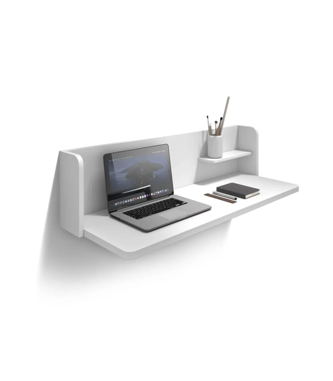 Mesa estudio para colgar Mod-Roman acabado blanco, 35 x 90 x 25 cm (fondo x ancho x alto)