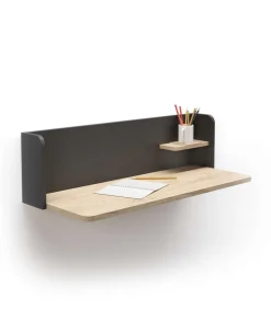 Mesa estudio para colgar Mod-Roman acabado roble/grafito, 35 x 90 x 25 cm (fondo x ancho x alto)