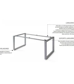 Mesa estudio Skala acabado olmo claro, 73 cm(alto)140 cm(ancho)80 cm(fondo)