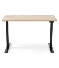 Mesa estudio STAND-140 elevable y motorizada acabado roble nordish/negro, 76/126cm(alto) 120cm(ancho) 70cm(fondo)