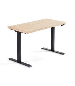 Mesa estudio STAND-140 elevable y motorizada acabado roble nordish/negro, 76/126cm(alto) 120cm(ancho) 70cm(fondo)
