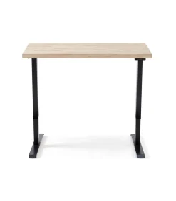 Mesa estudio STAND-140 elevable y motorizada acabado roble nordish/negro, 76/126cm(alto) 120cm(ancho) 70cm(fondo)