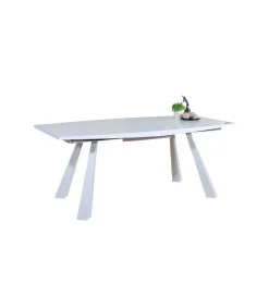 Mesa extensible acabado en blanco brillo Astrid, 180/230 x 95 x 76,5 cm (largo x ancho x alto)