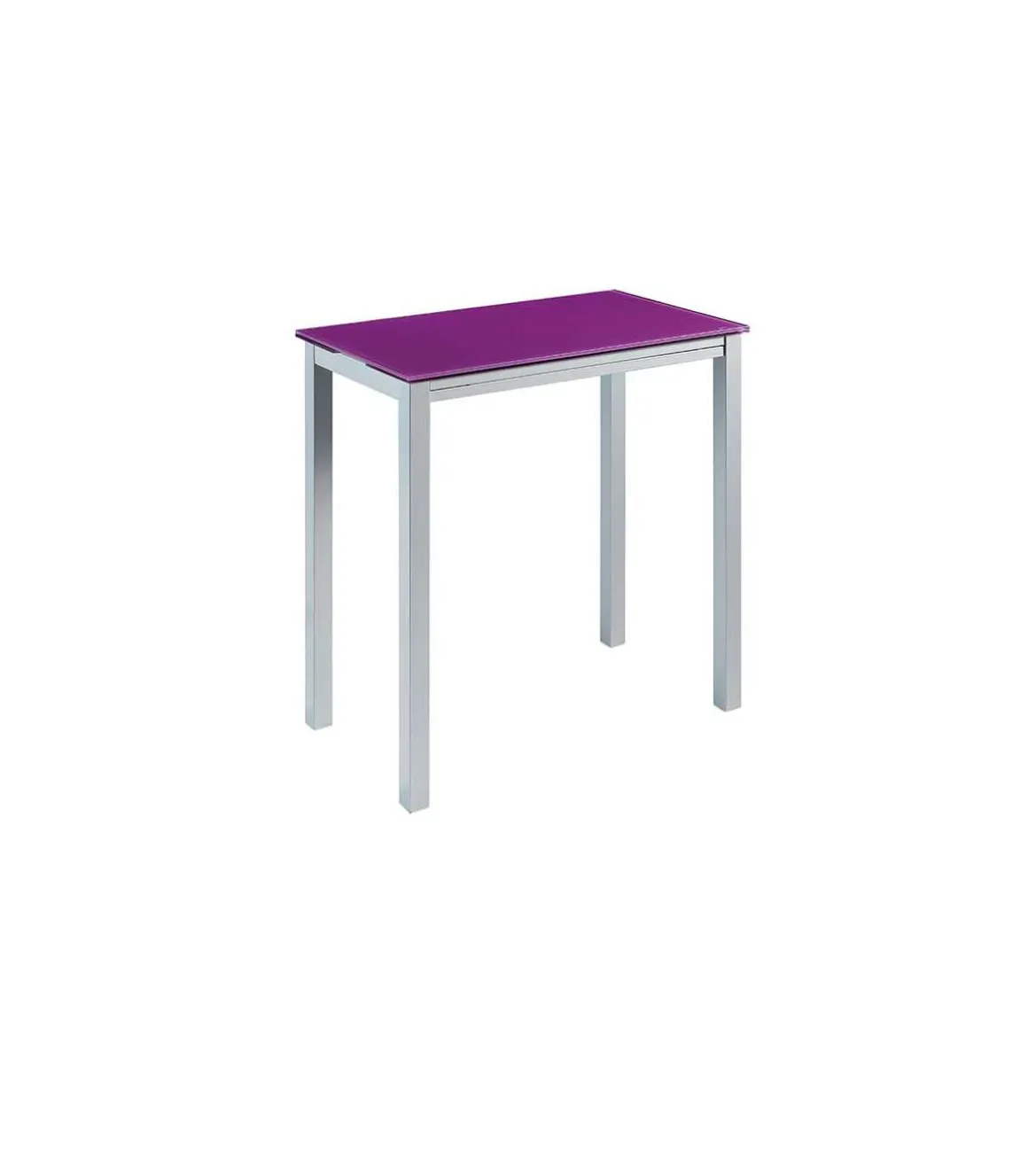 Mesa extensible alta Laia acabado cristal morado, 95 (alto) x 95 (largo) x 55/95 ancho