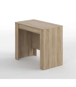 Mesa extensible con cinco posiciones acabado roble, 51/97.5/144/190.5/237cm (ancho) 78cm (alto) 90cm (fondo).