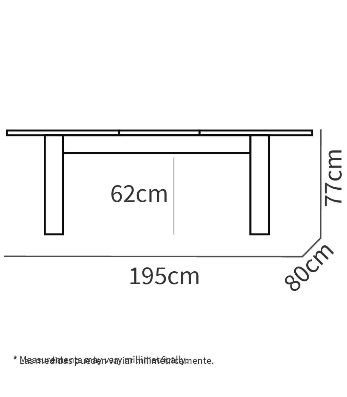 Mesa extensible Kia para salón, cocina acabado roble aurora, 77cm(alto) 140/195cm(ancho) 80cm(largo)