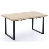 Mesa extensible Natural de estilo Industrial Roble nordish/negro 76 cm(alto)140-180 cm(ancho)80 cm(largo)