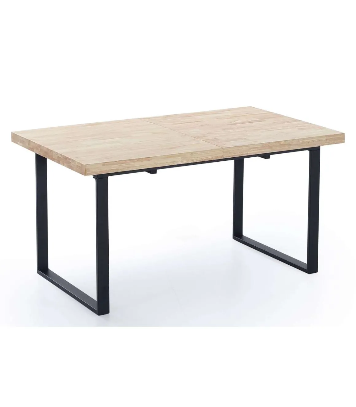 Mesa extensible Natural de estilo Industrial Roble nordish/negro 76 cm(alto)140-180 cm(ancho)80 cm(largo)