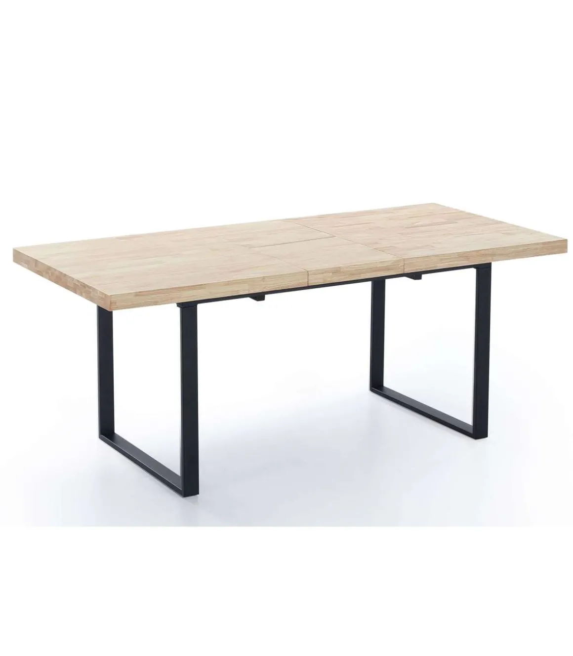 Mesa extensible Natural de estilo Industrial Roble nordish/negro 76 cm(alto)140-180 cm(ancho)80 cm(largo)